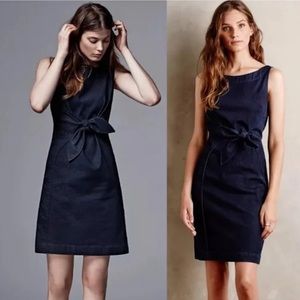 Anthropologie Holding Horses Denim Clara Tie Dress Sz 4
